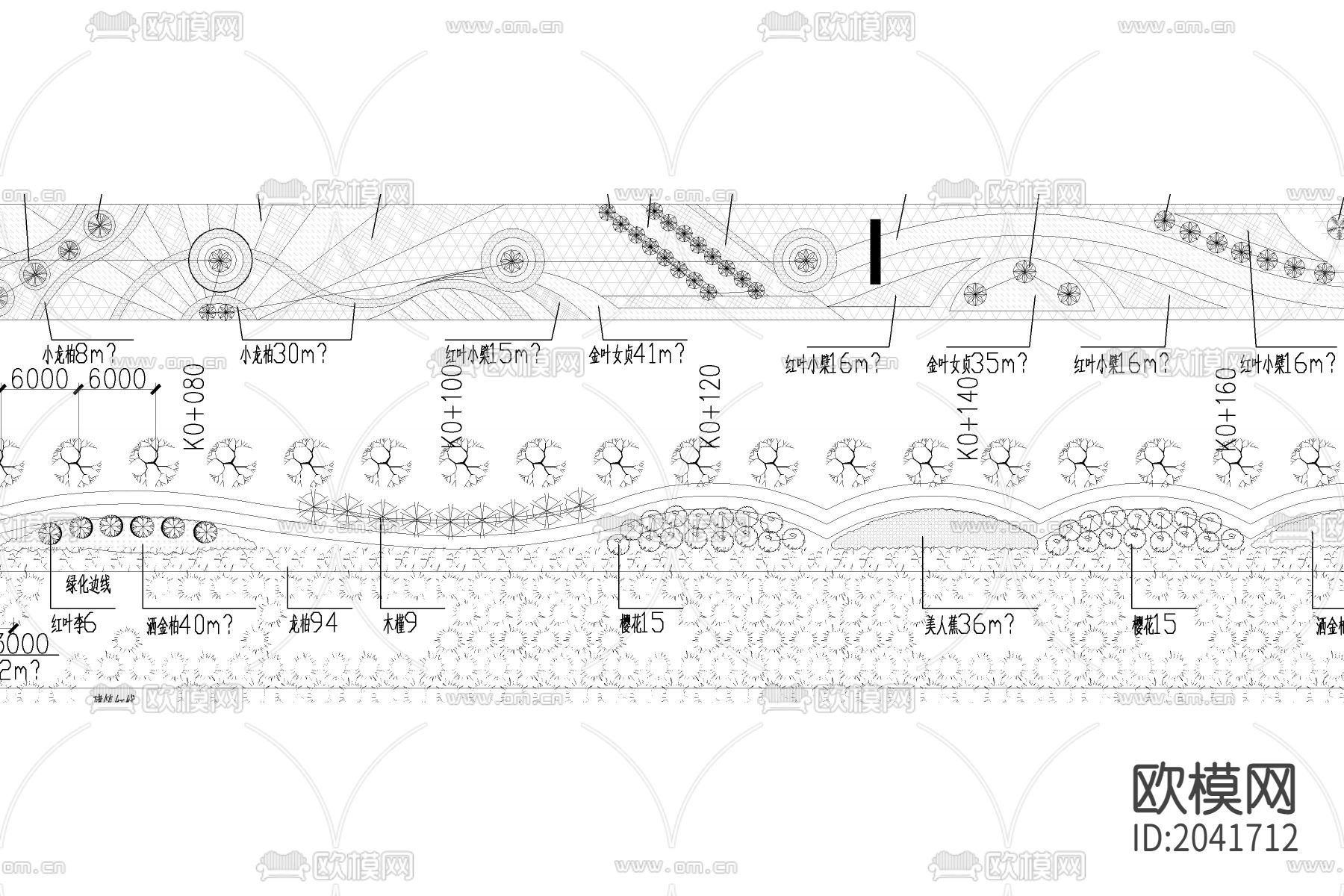 滨海公路景观cad图库下载（渲染图2）