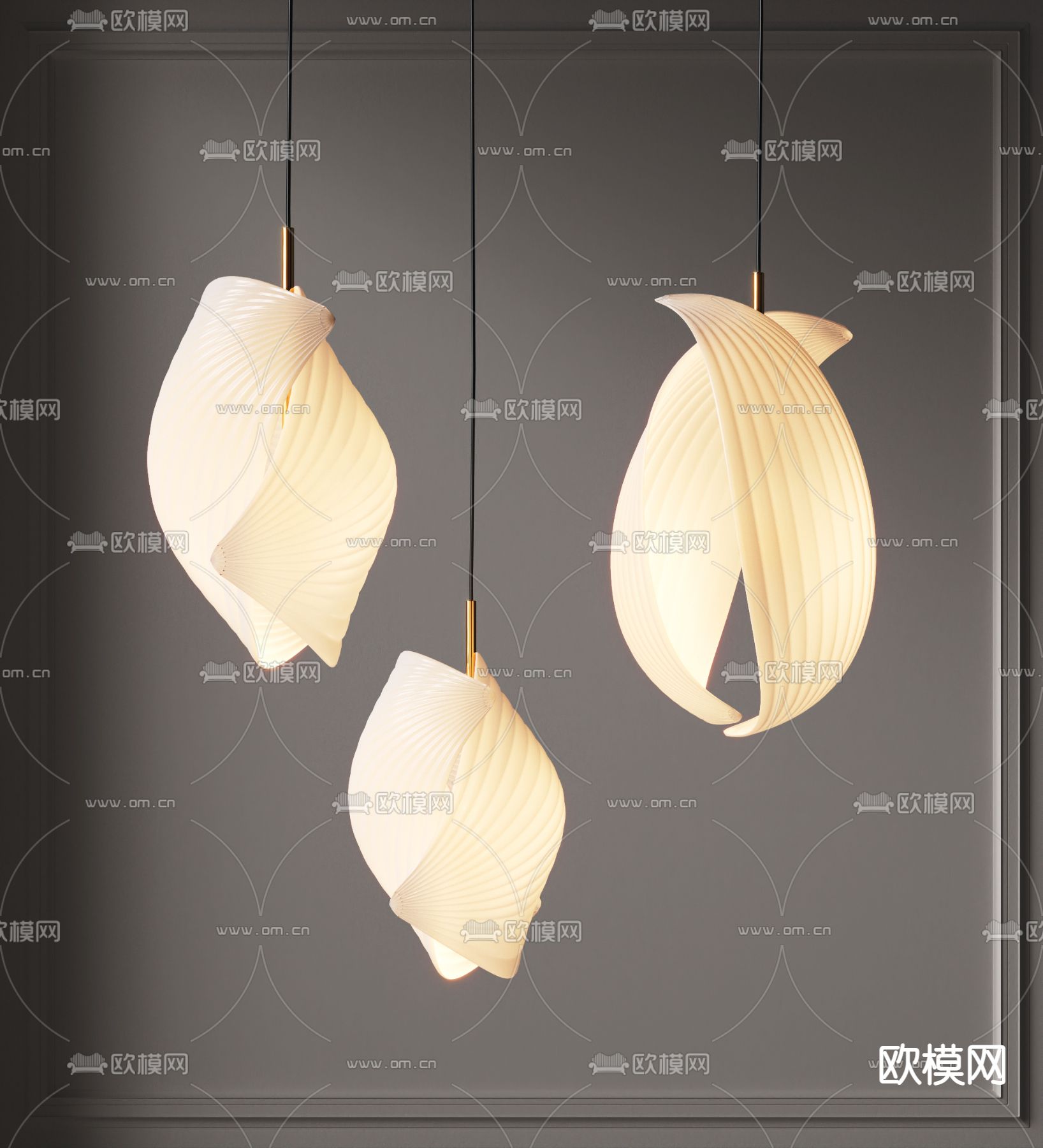 现代轻奢吊灯3d模型下载