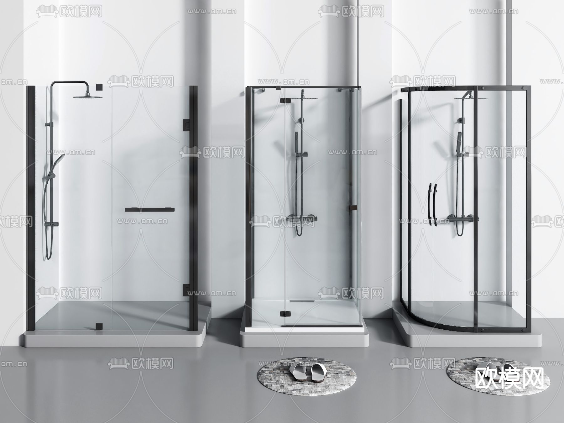 现代淋浴房淋浴间3d模型下载