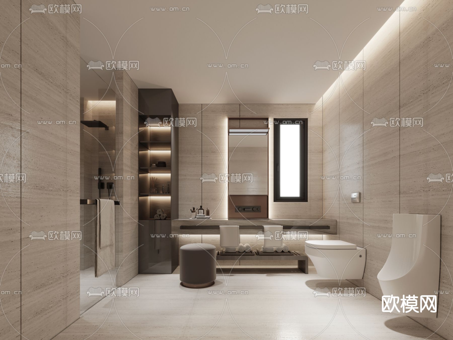 现代轻奢卫生间免费3d模型下载