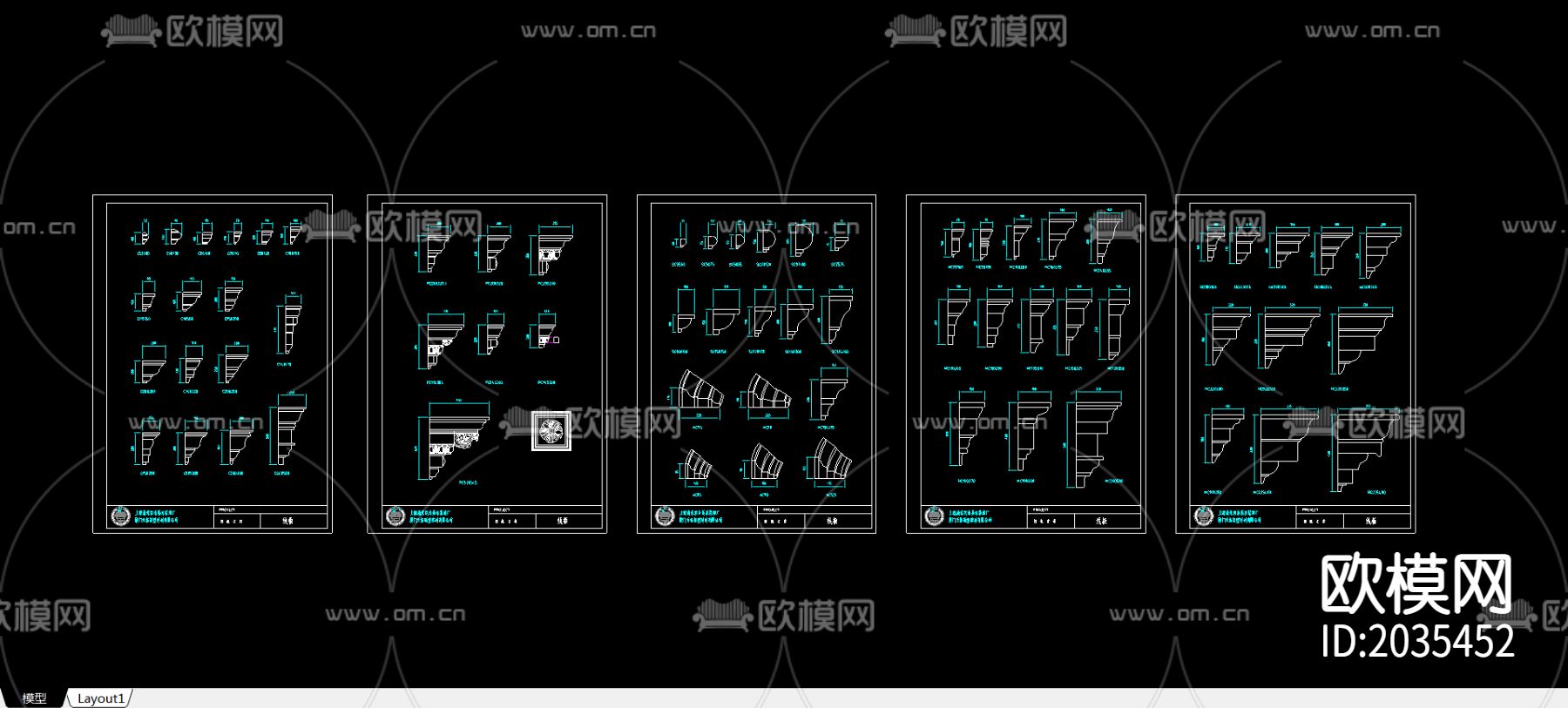 线板系列剖面CAD施工图下载