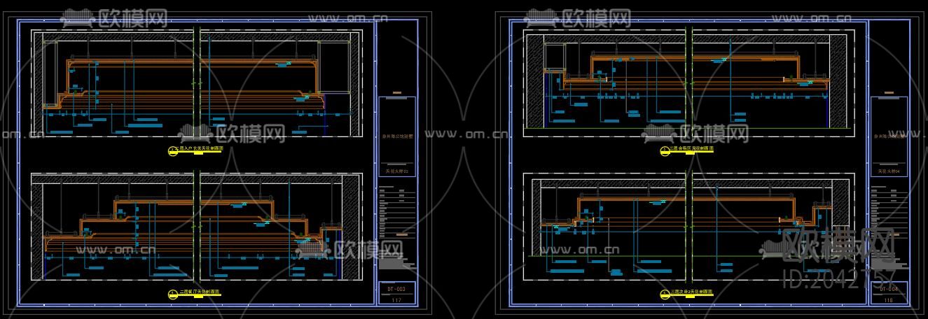 欧式别墅cad平面图下载（渲染图2）