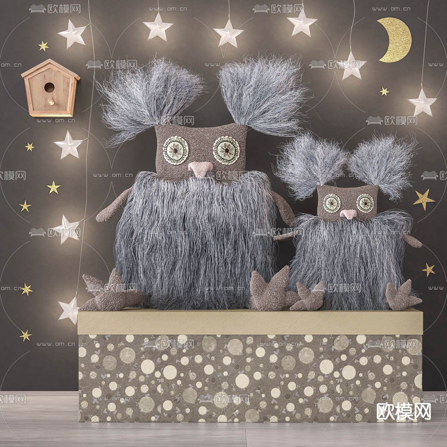 现代布偶玩具3d模型下载（渲染图1）