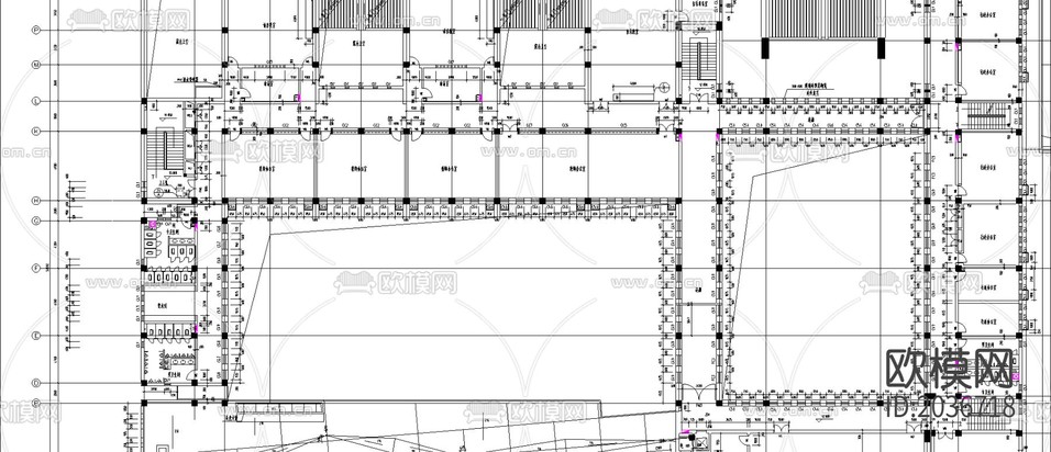教学楼建筑cad施工图下载(渲染图2)