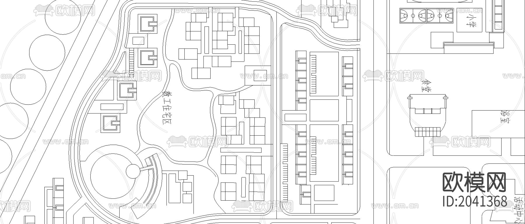 校园规划cad施工图下载（渲染图2）