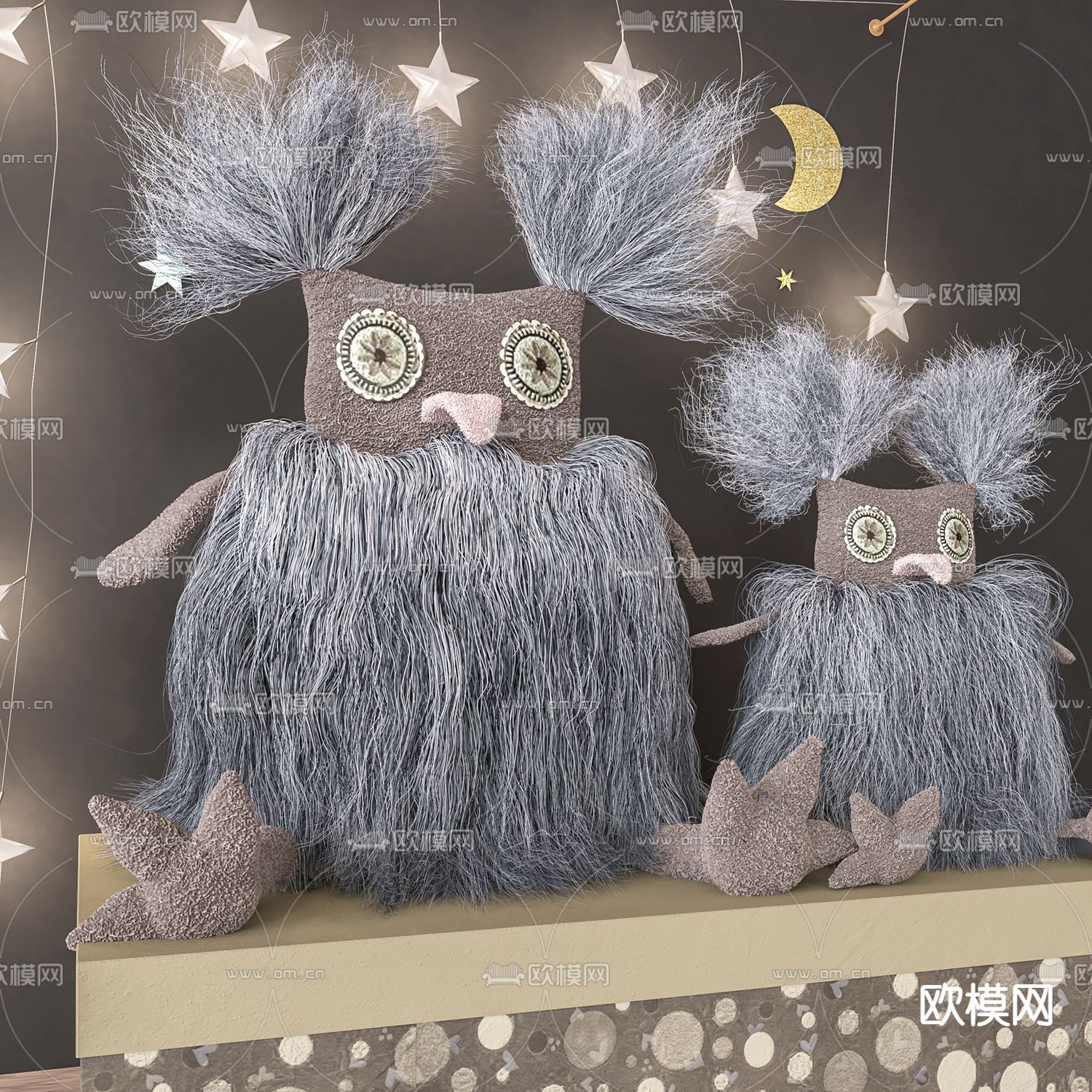 现代布偶玩具3d模型下载（渲染图2）