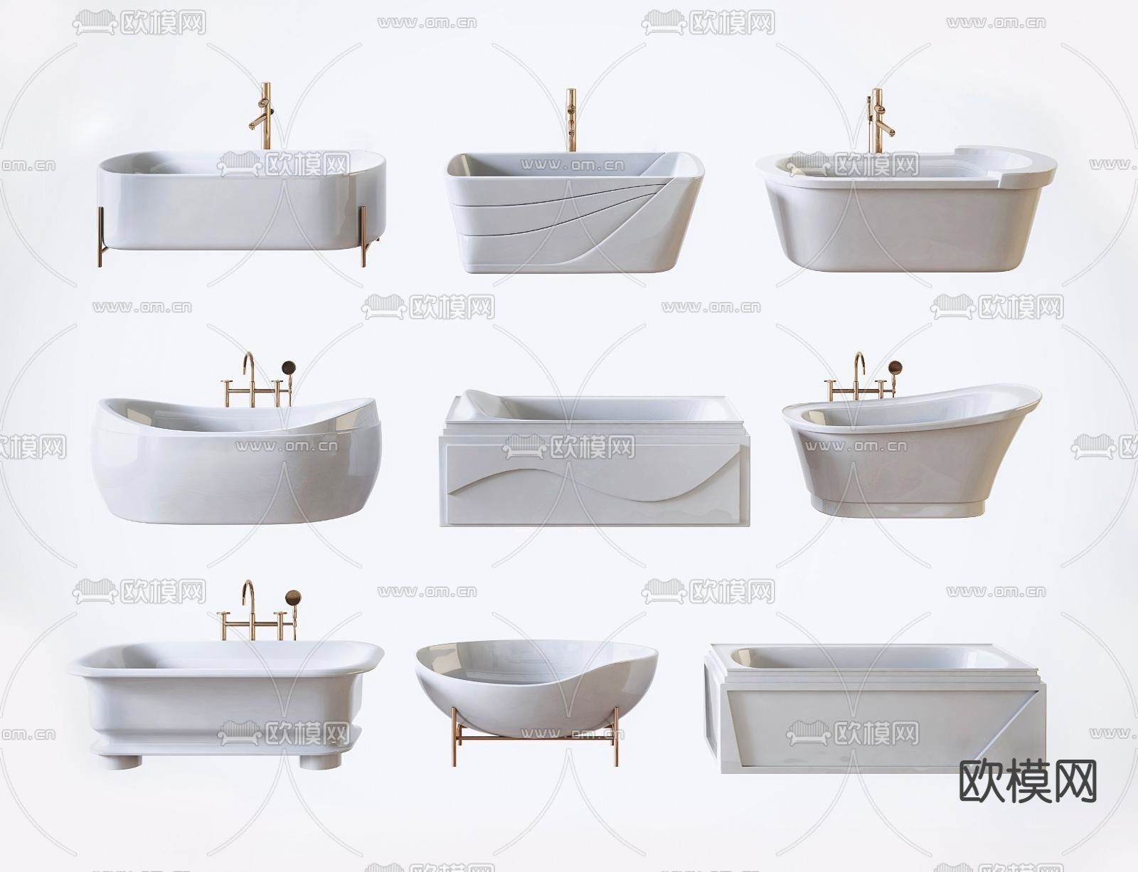 现代浴缸su模型下载（渲染图1）