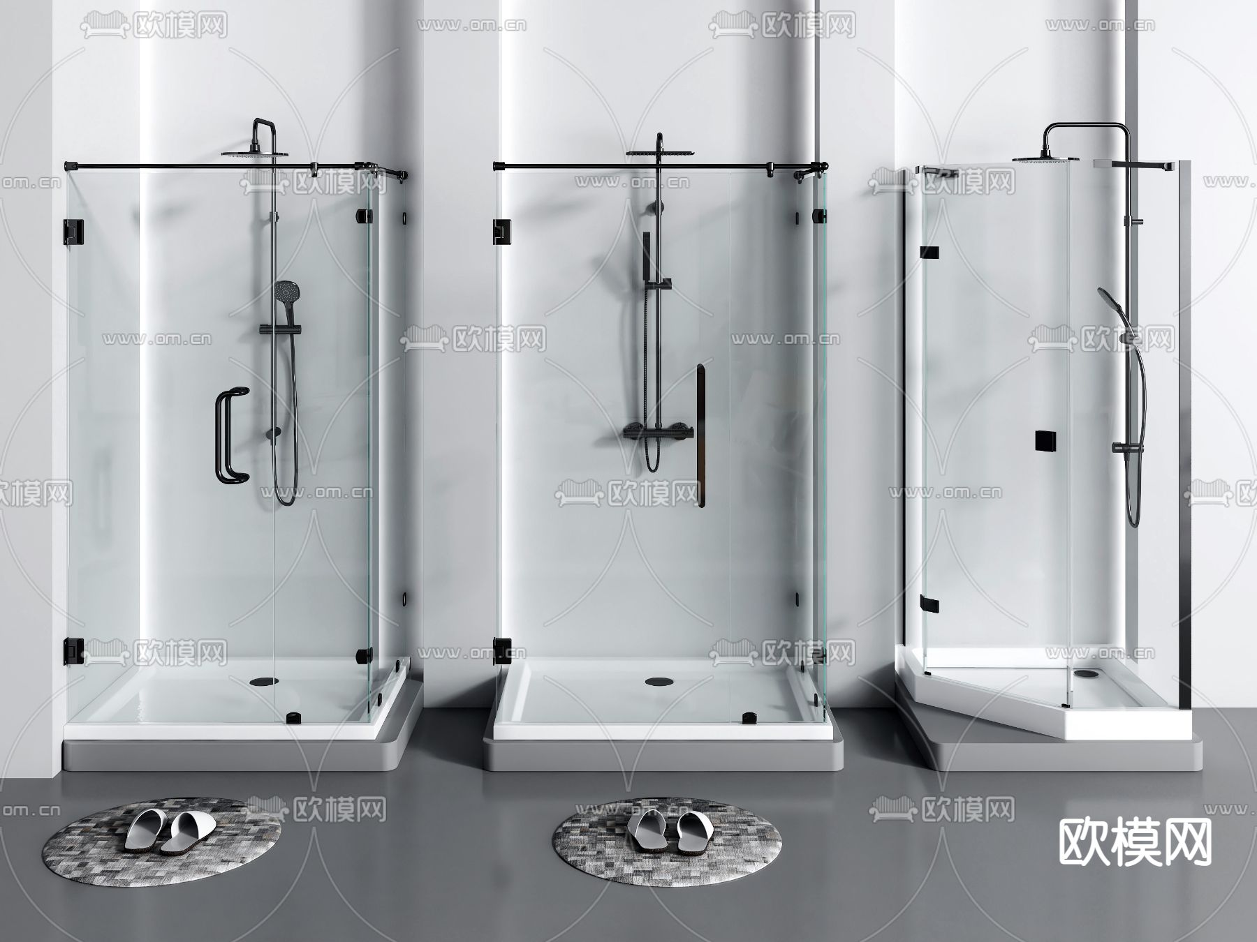 现代淋浴房淋浴间3d模型下载