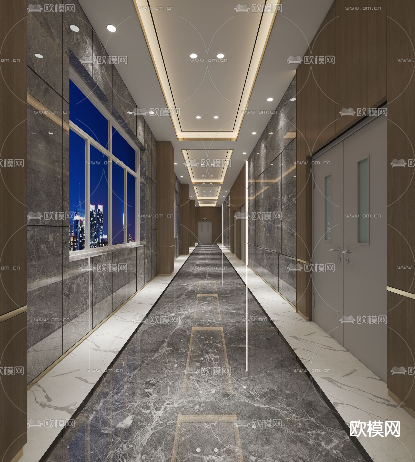 现代走廊免费3d模型下载