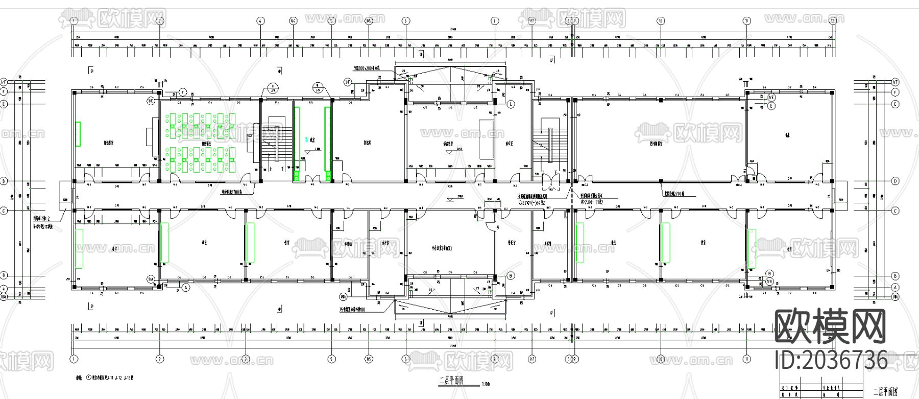 教学楼建筑cad施工图下载（渲染图5）