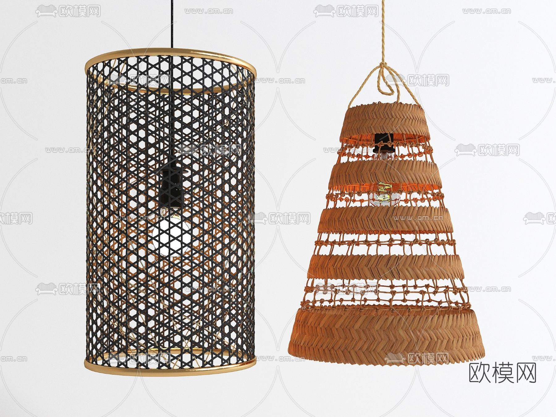 北欧编织装饰灯免费3d模型下载