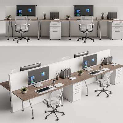 现代办公桌椅su模型