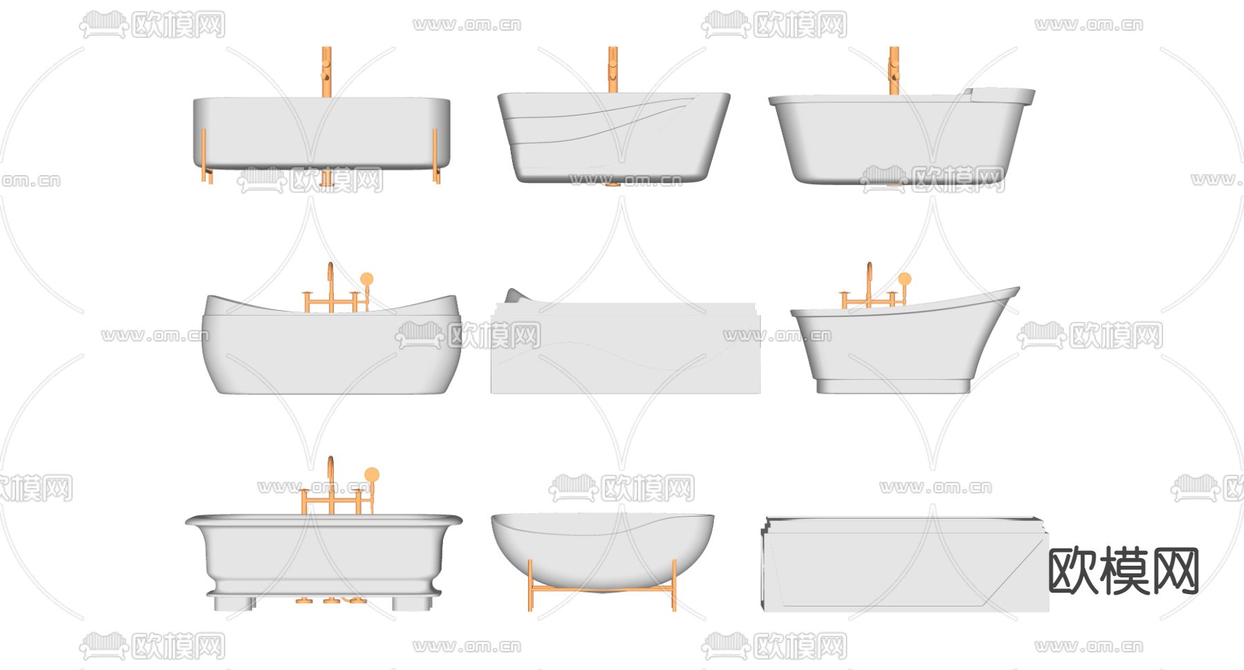 现代浴缸su模型下载（渲染图2）