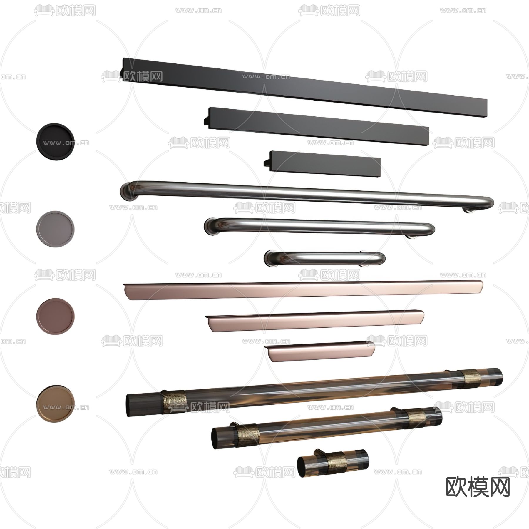 现代橱柜门把手拉手3d模型下载（渲染图1）