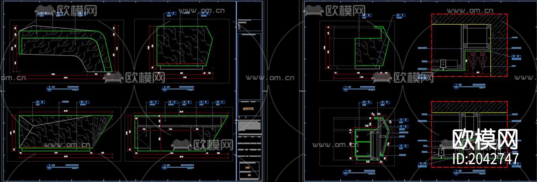 美容院cad施工图下载（渲染图4）