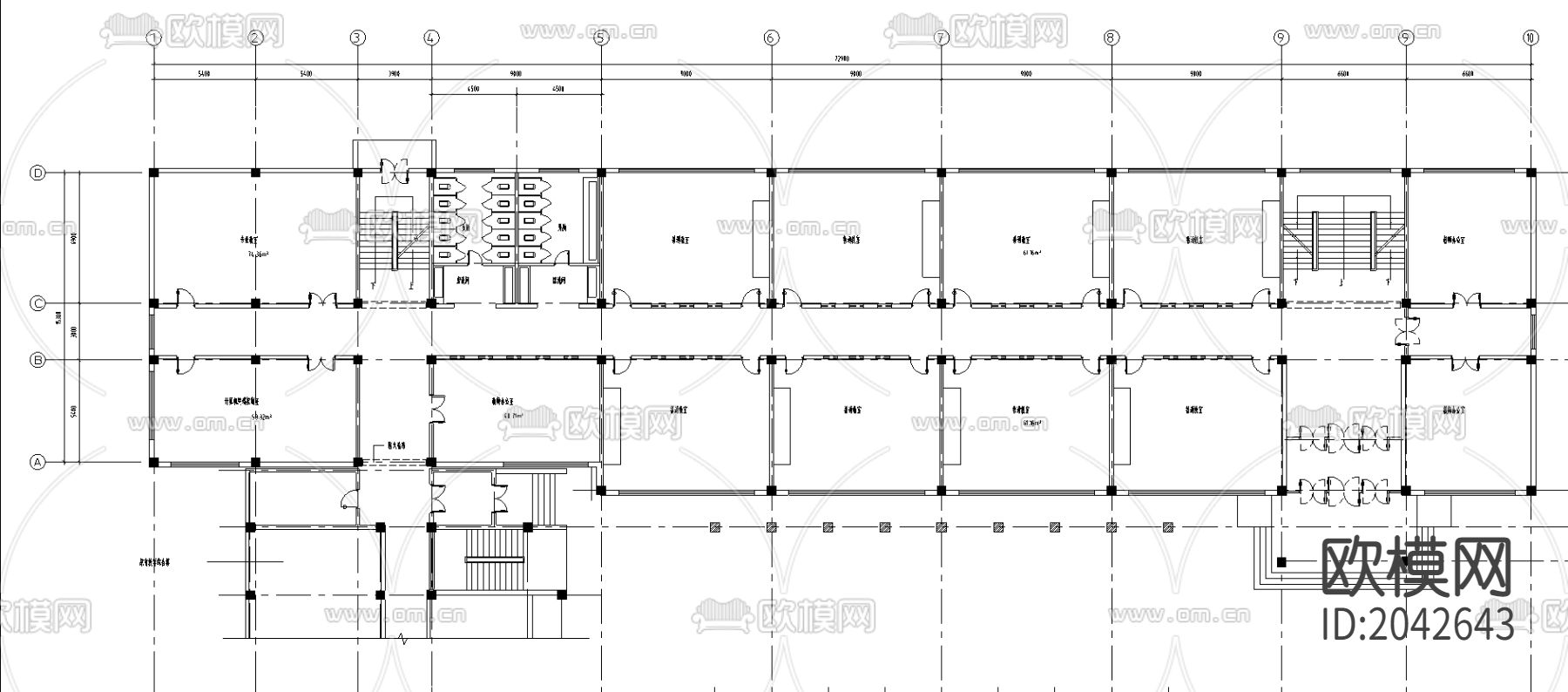 教学楼建筑cad施工图下载（渲染图4）