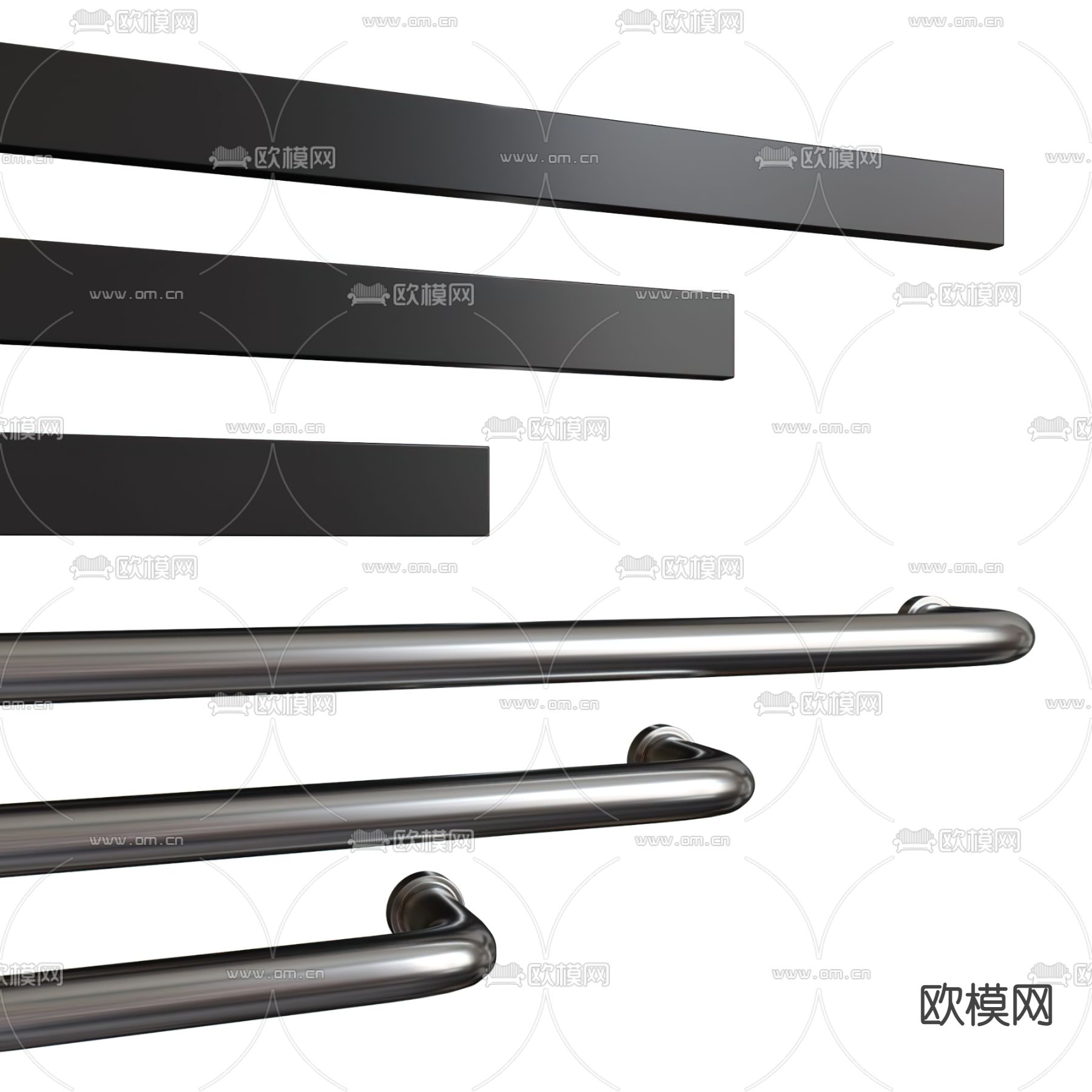 现代橱柜门把手拉手3d模型下载（渲染图2）