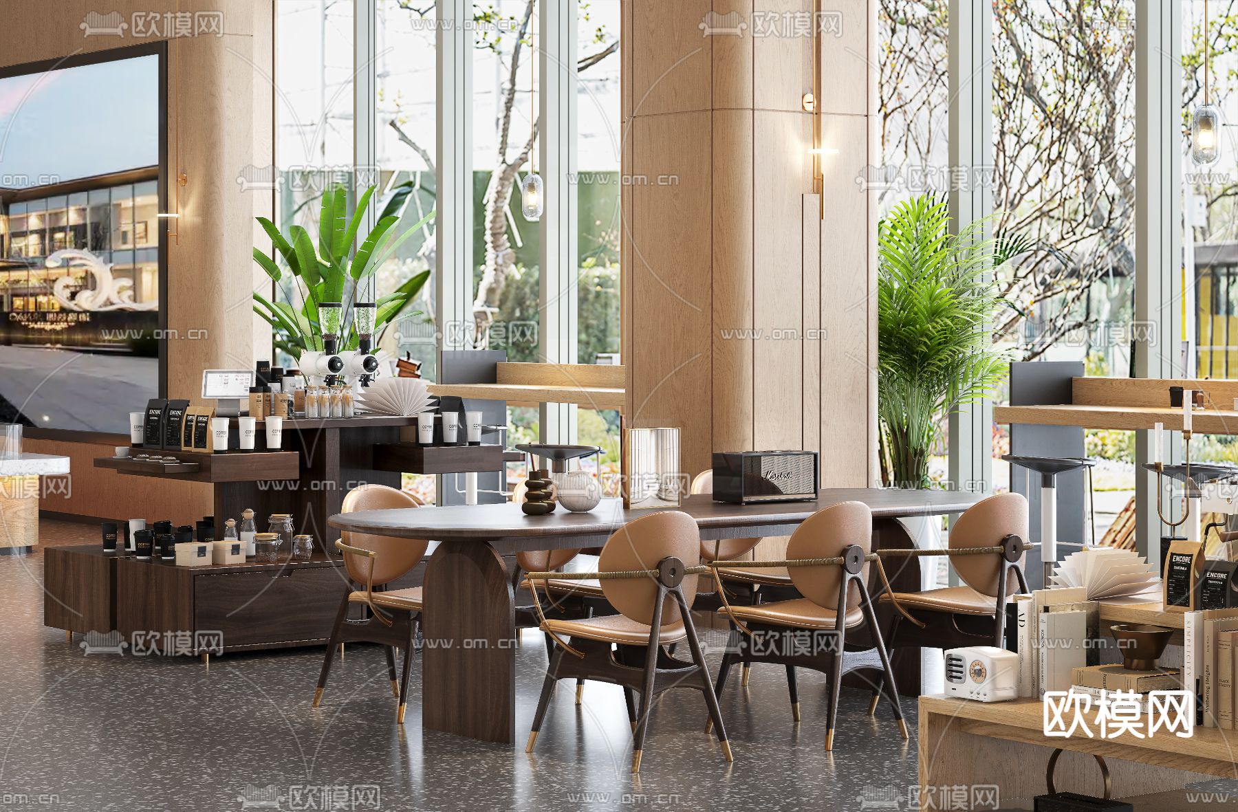 丰屋设计 现代售楼处洽谈区3d模型下载（渲染图1）