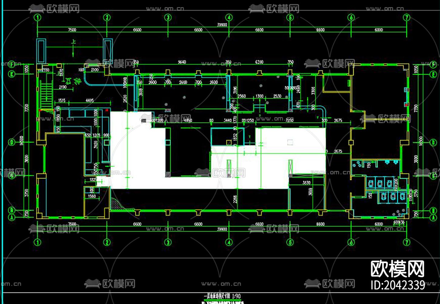 咖啡厅cad施工图下载（渲染图6）