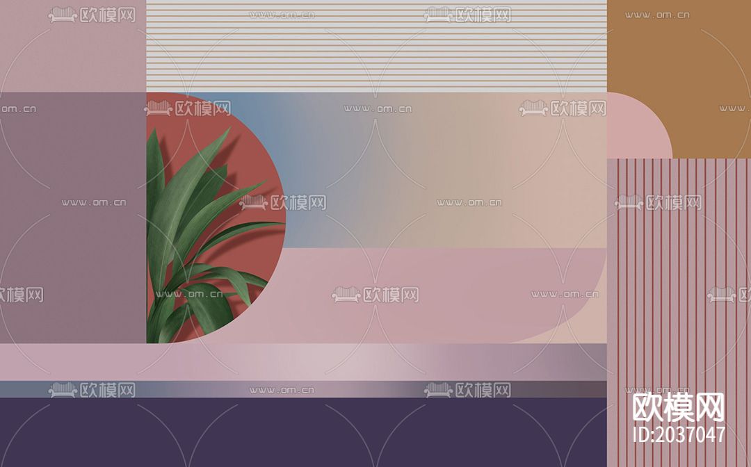 几何拼装壁纸下载（渲染图1）