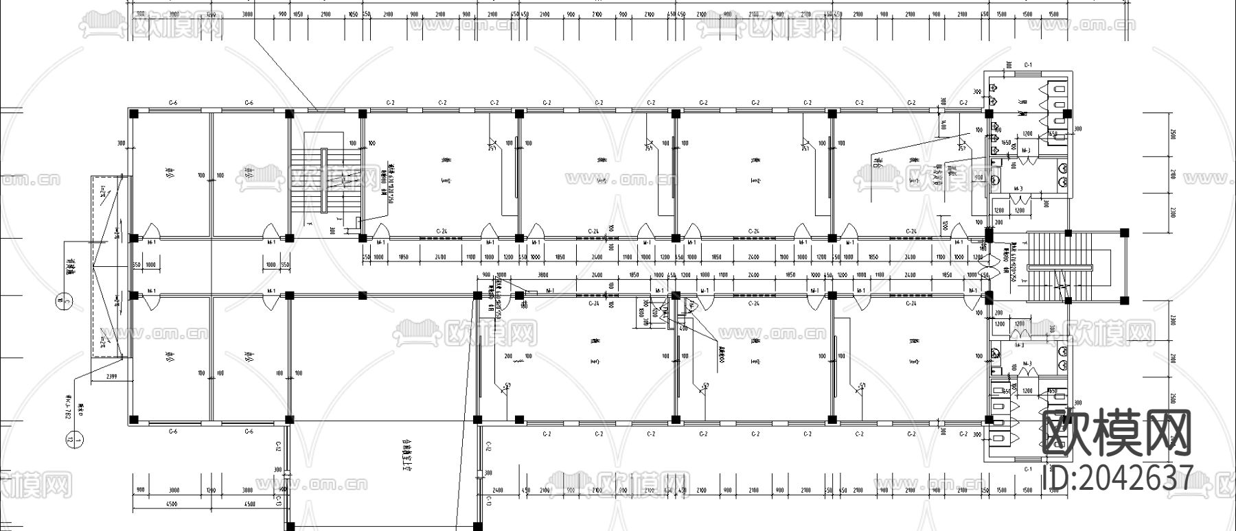 教学楼建筑cad施工图下载（渲染图6）