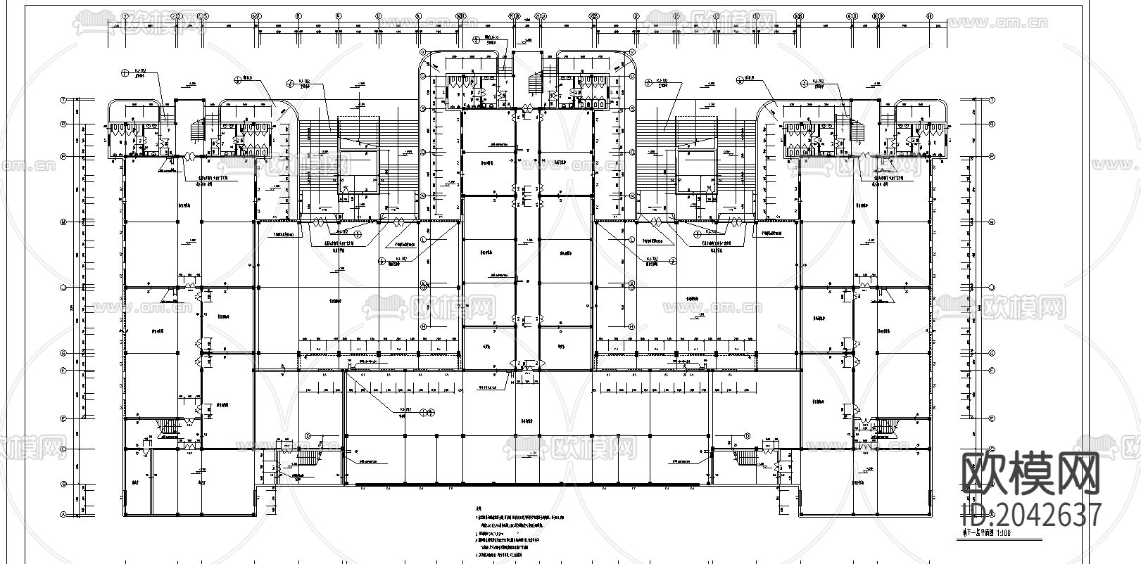 教学楼建筑cad施工图下载（渲染图1）