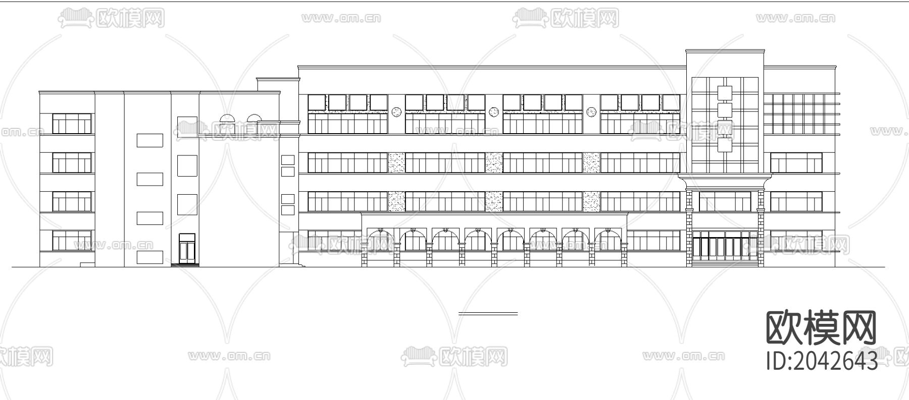教学楼建筑cad施工图下载（渲染图2）
