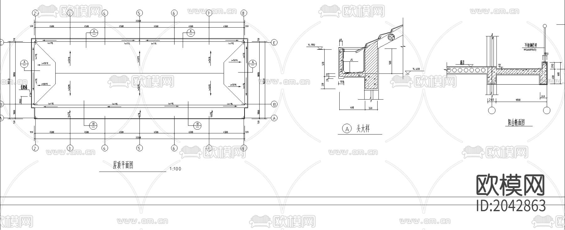 教学楼建筑cad施工图下载（渲染图2）