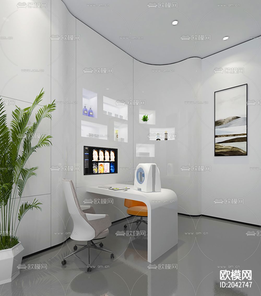 美容院cad施工图下载（渲染图6）