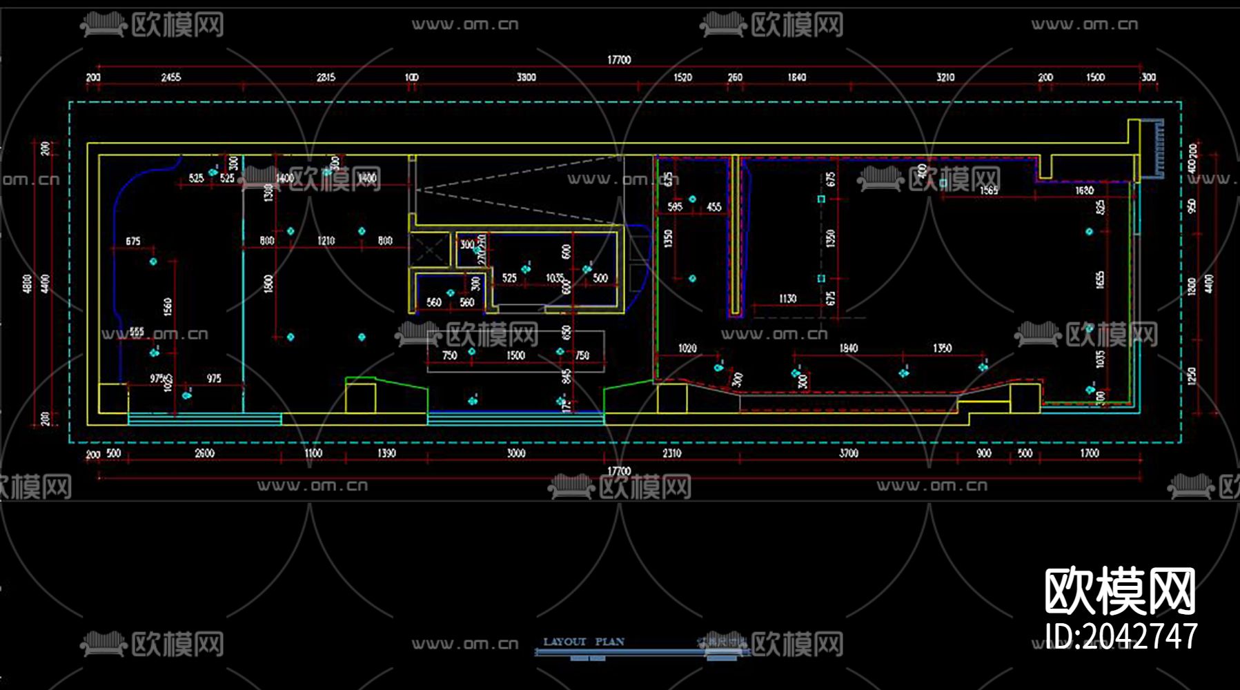 美容院cad施工图下载（渲染图3）
