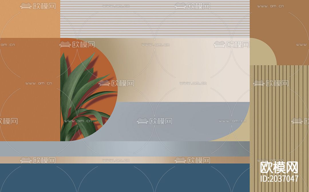 几何拼装壁纸下载（渲染图3）