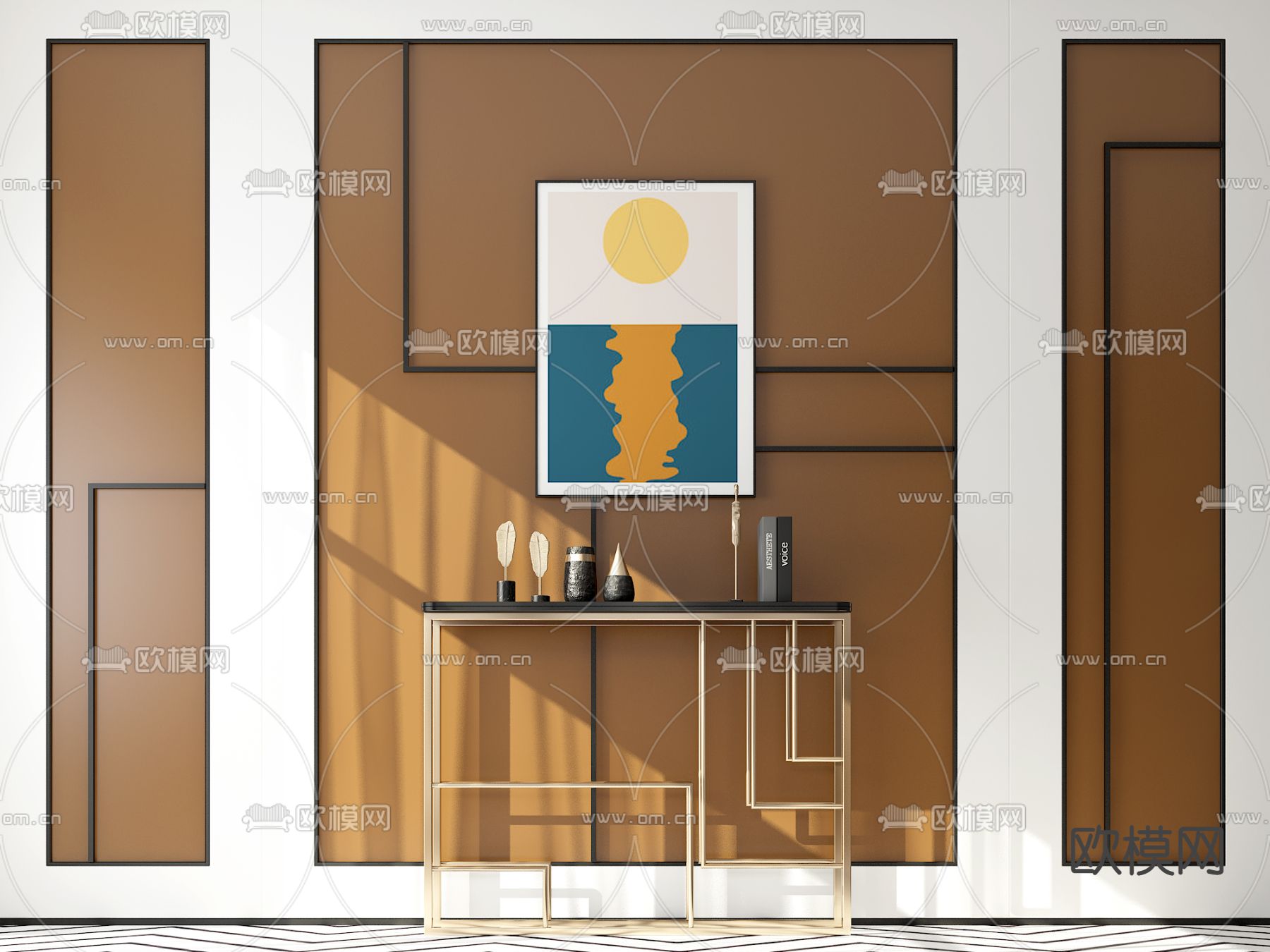 现代玄关端景台3d模型下载