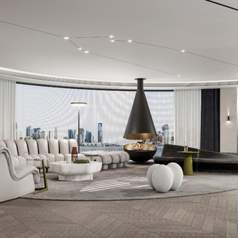 后现代时尚客厅3d模型