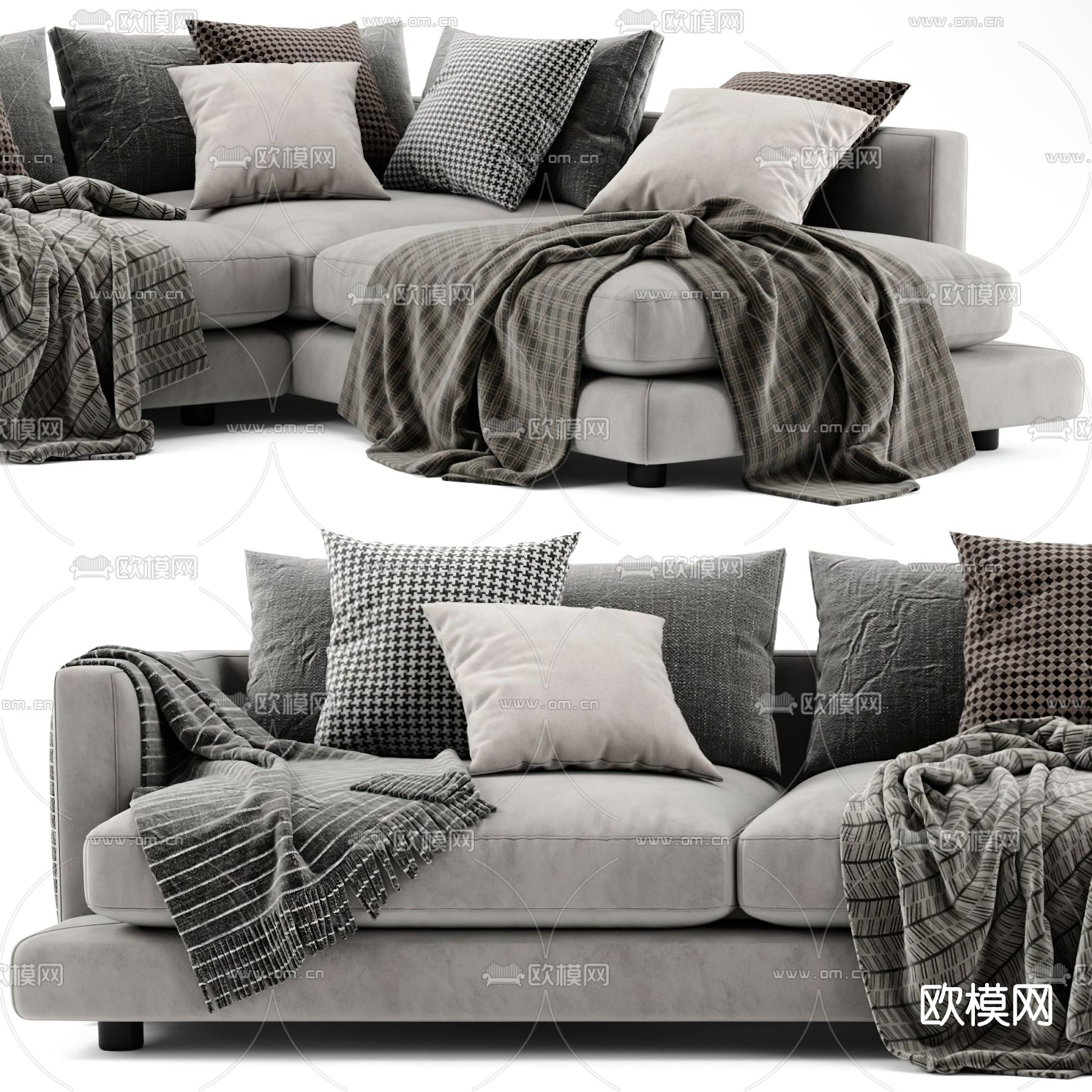 FLEXFORM 转角沙发3d模型下载（渲染图3）