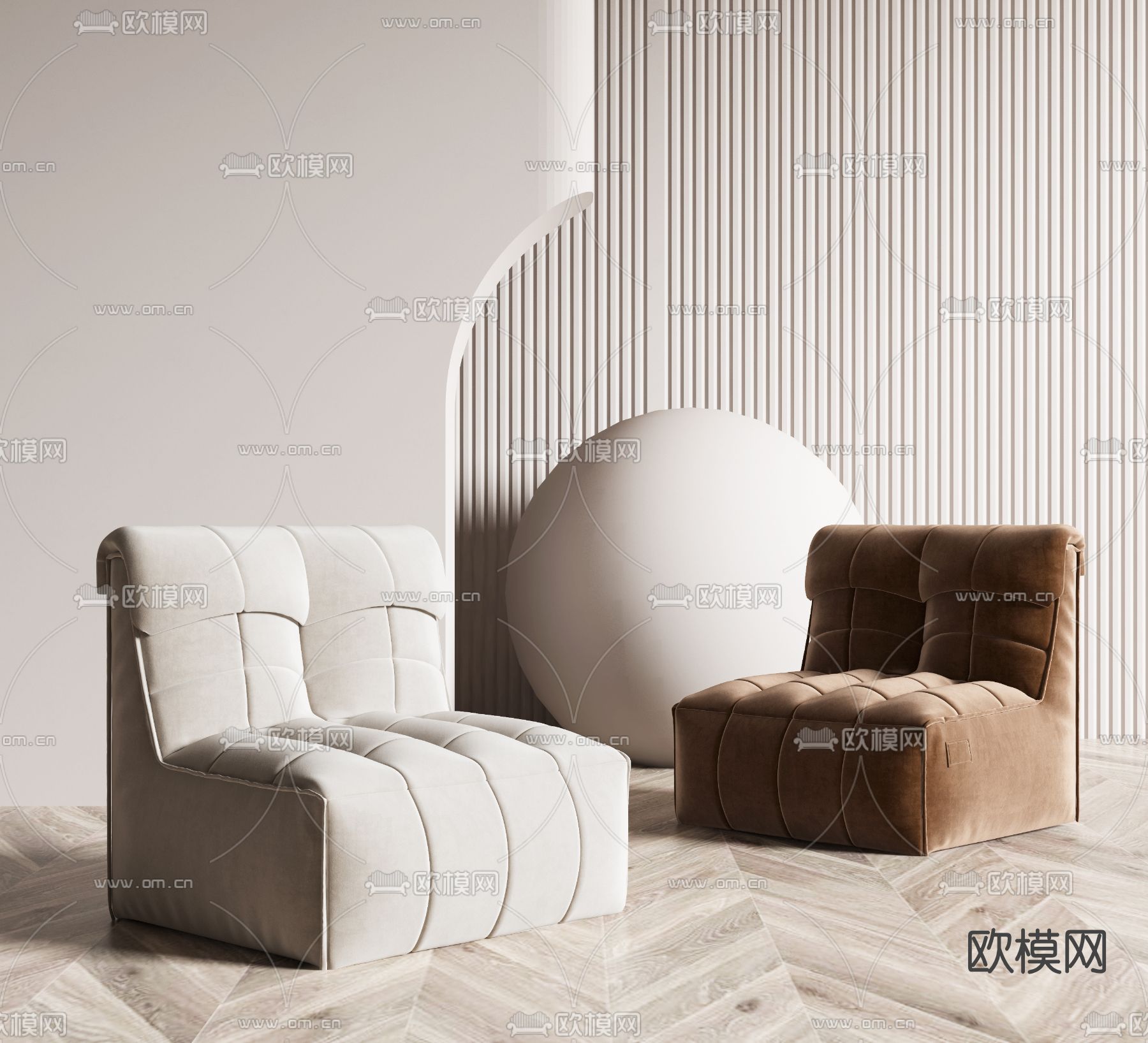 现代布艺懒人沙发3d模型下载_ID11882407_3dmax免费模型-欧模网