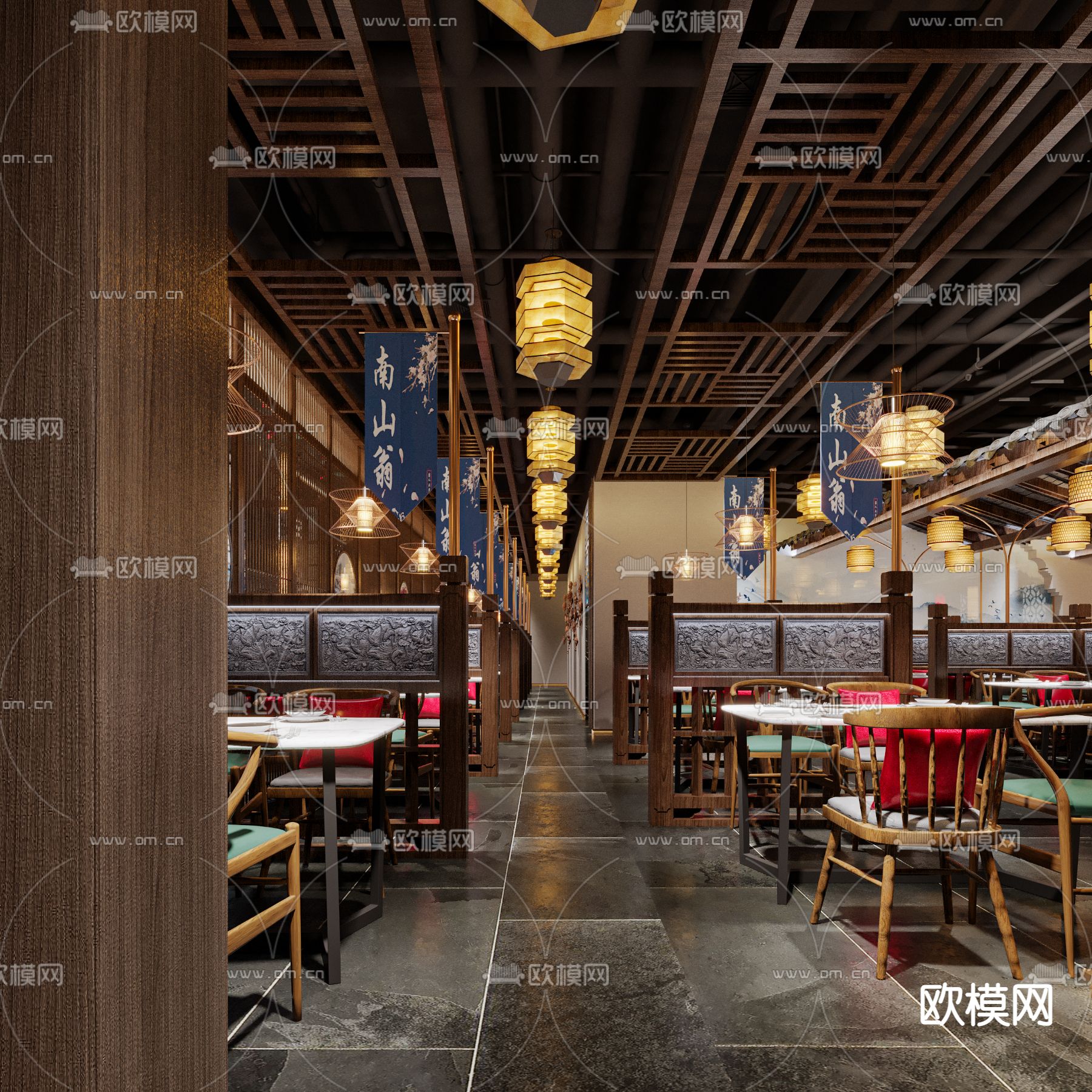 中式中餐厅3d模型