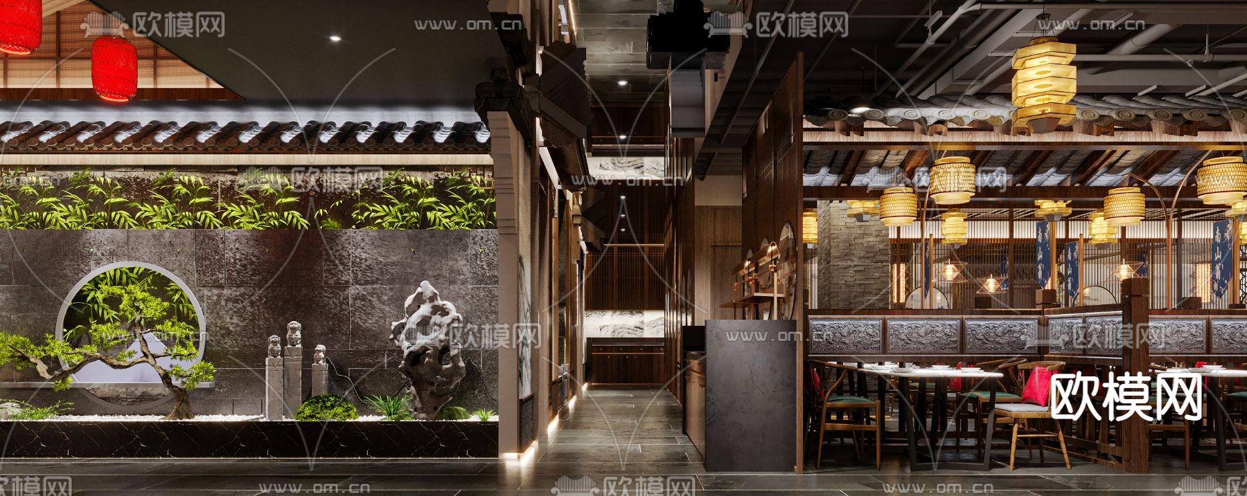 中式中餐厅3d模型
