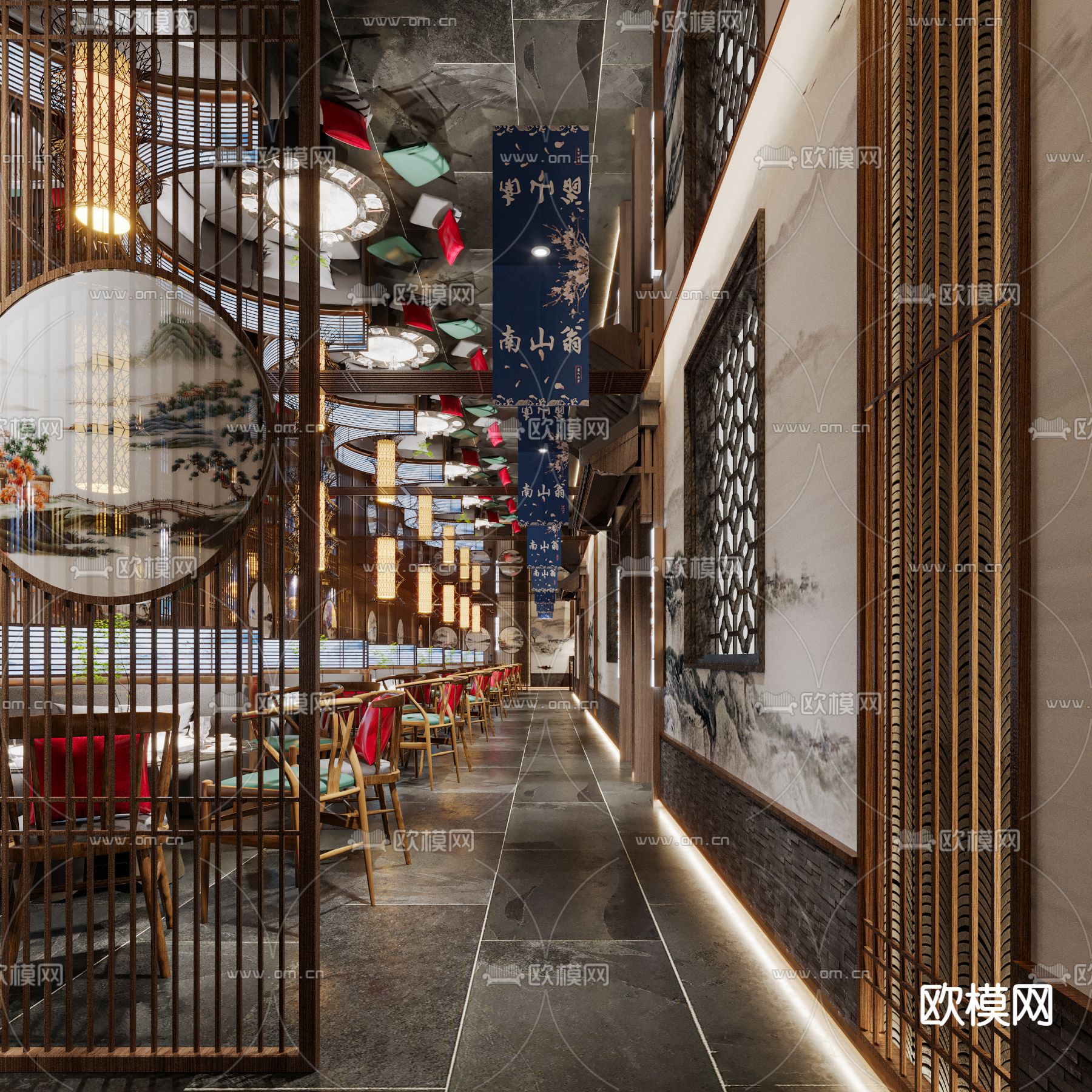 中式中餐厅3d模型