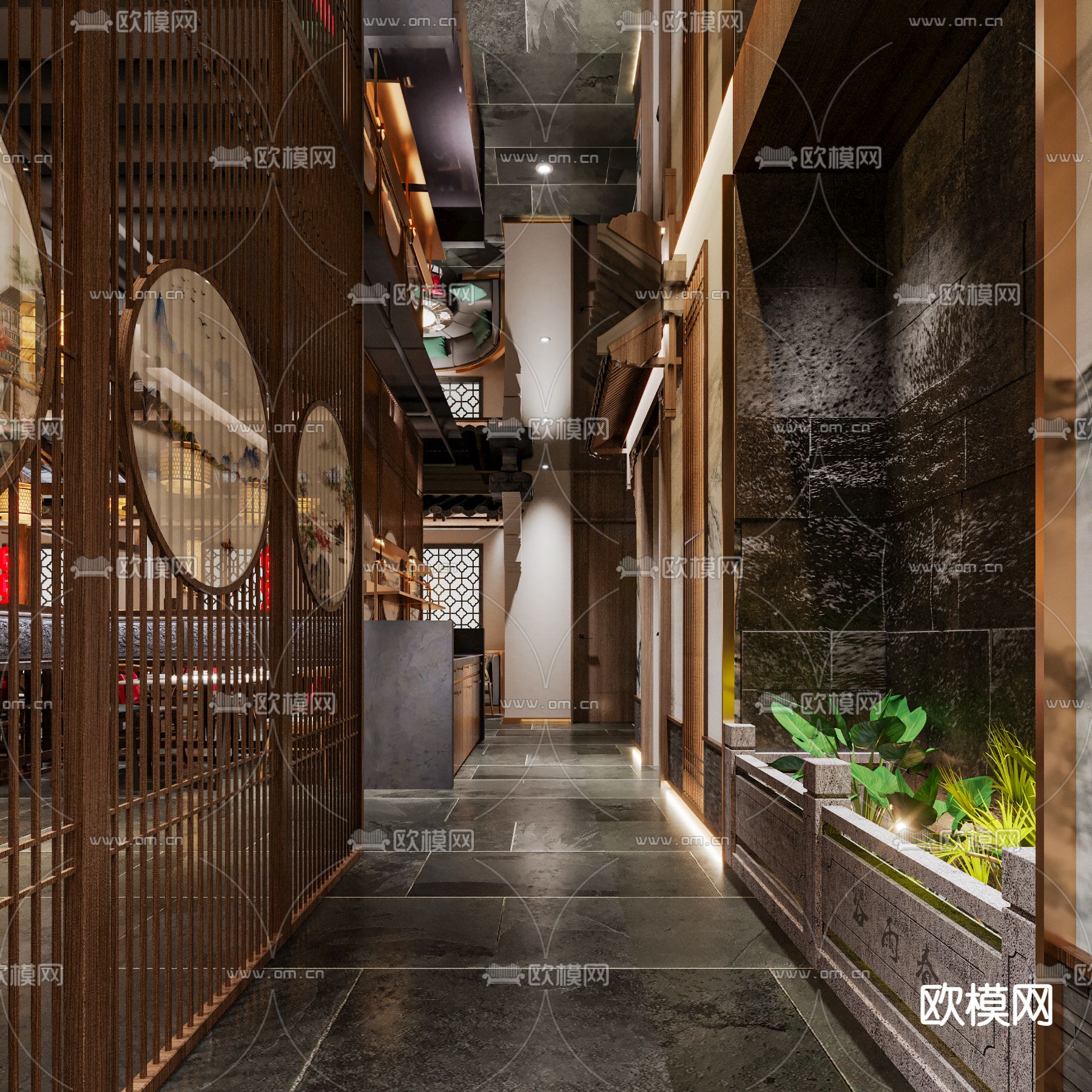 中式中餐厅3d模型