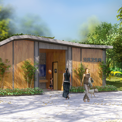  现代公共厕所su模型 