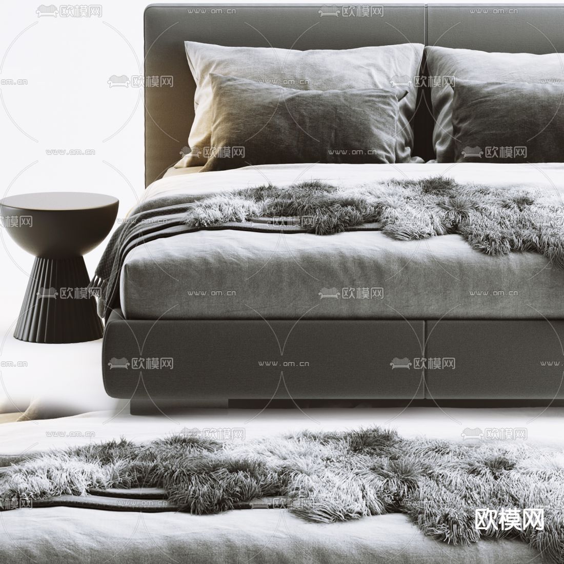 FLEXFORM 布艺双人床3d模型下载（渲染图2）