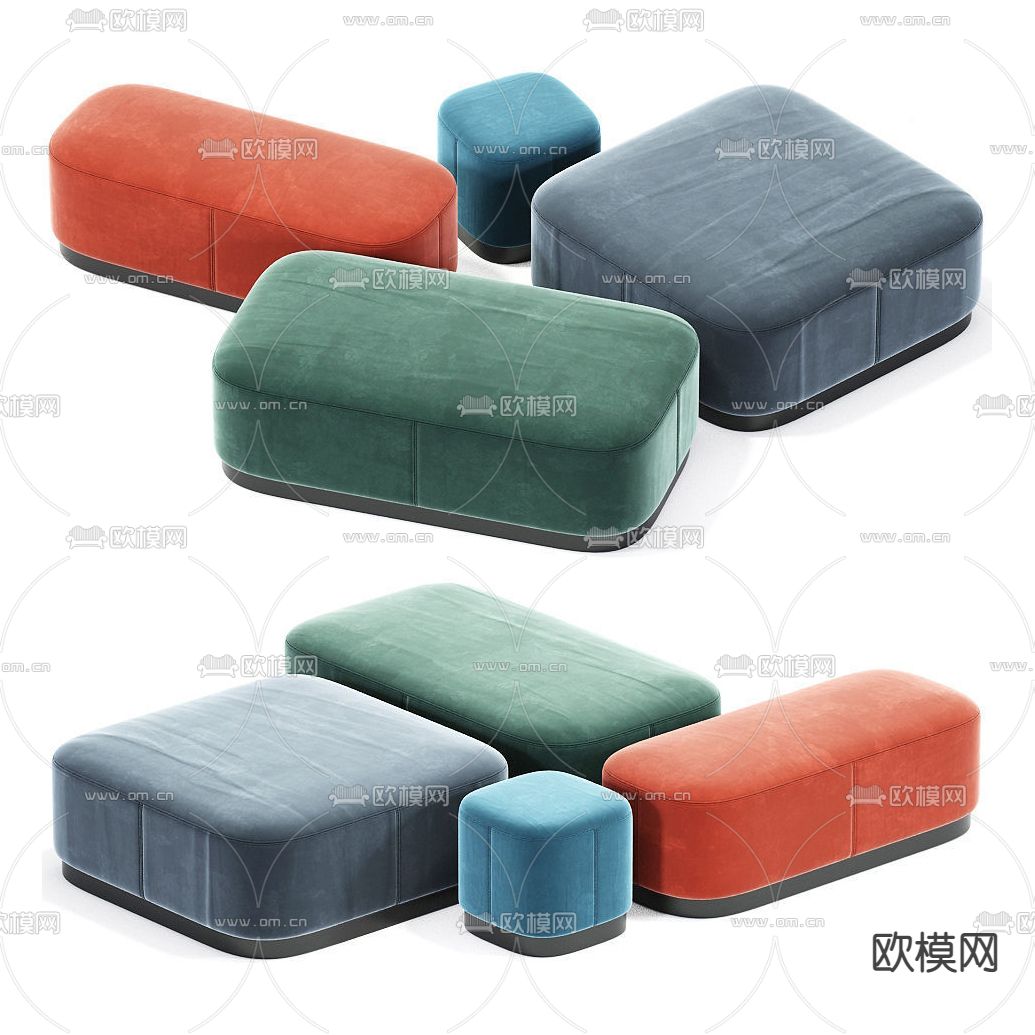现代布艺沙发凳3d模型