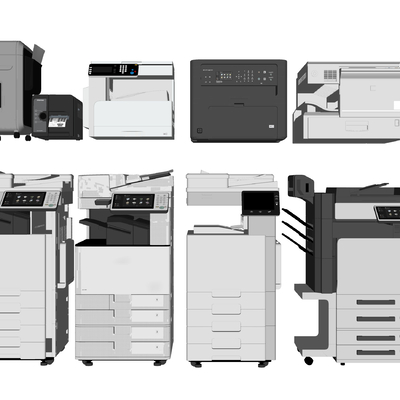  现代打印机复印机su模型 