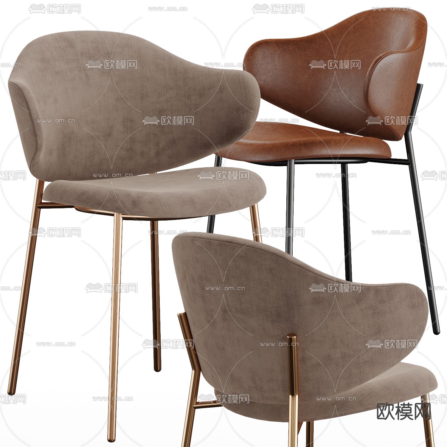 Calligaris 现代布艺单椅3d模型下载（渲染图1）