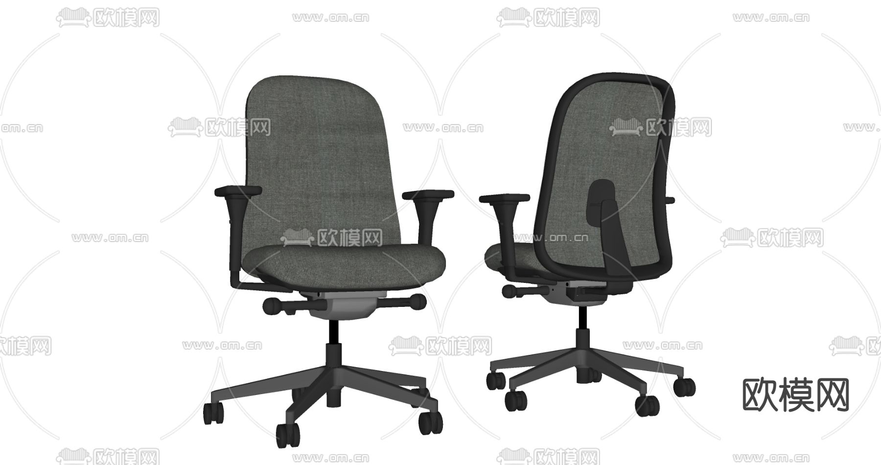 现代办公椅su模型下载（渲染图2）