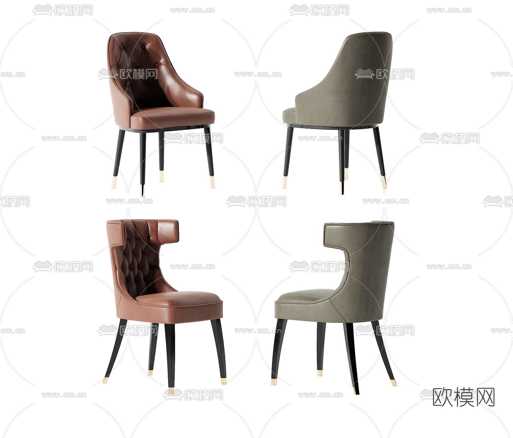 美式餐椅单椅3d模型下载