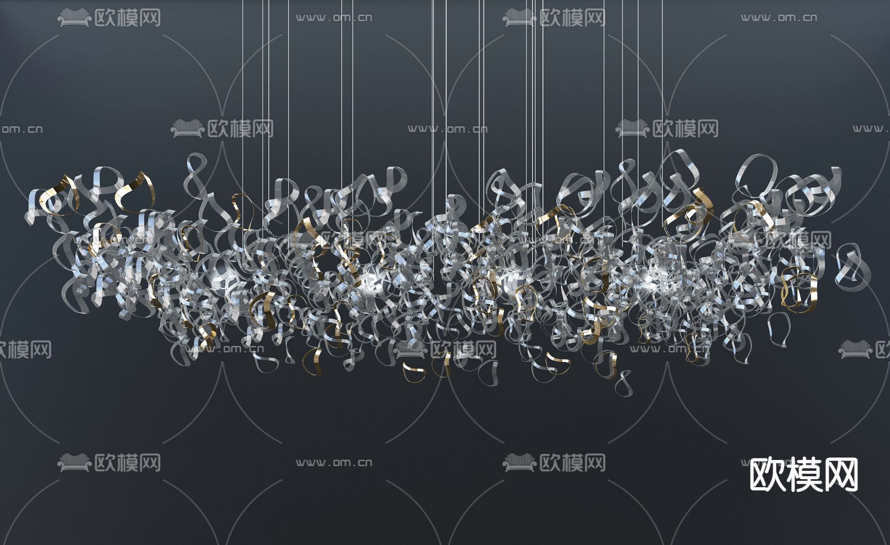 现代水晶装饰吊灯3d模型