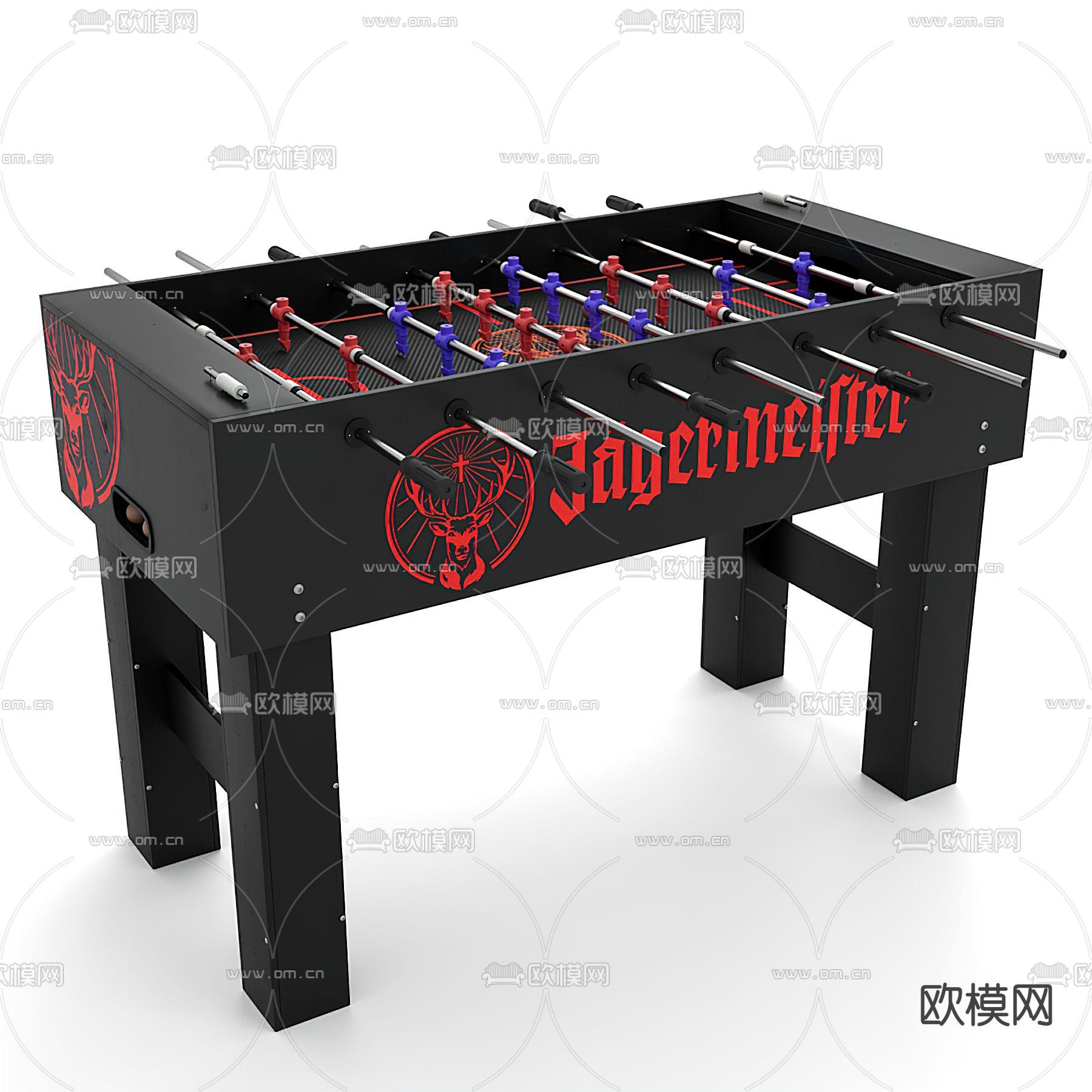 现代桌面足球游戏桌3d模型下载（渲染图1）