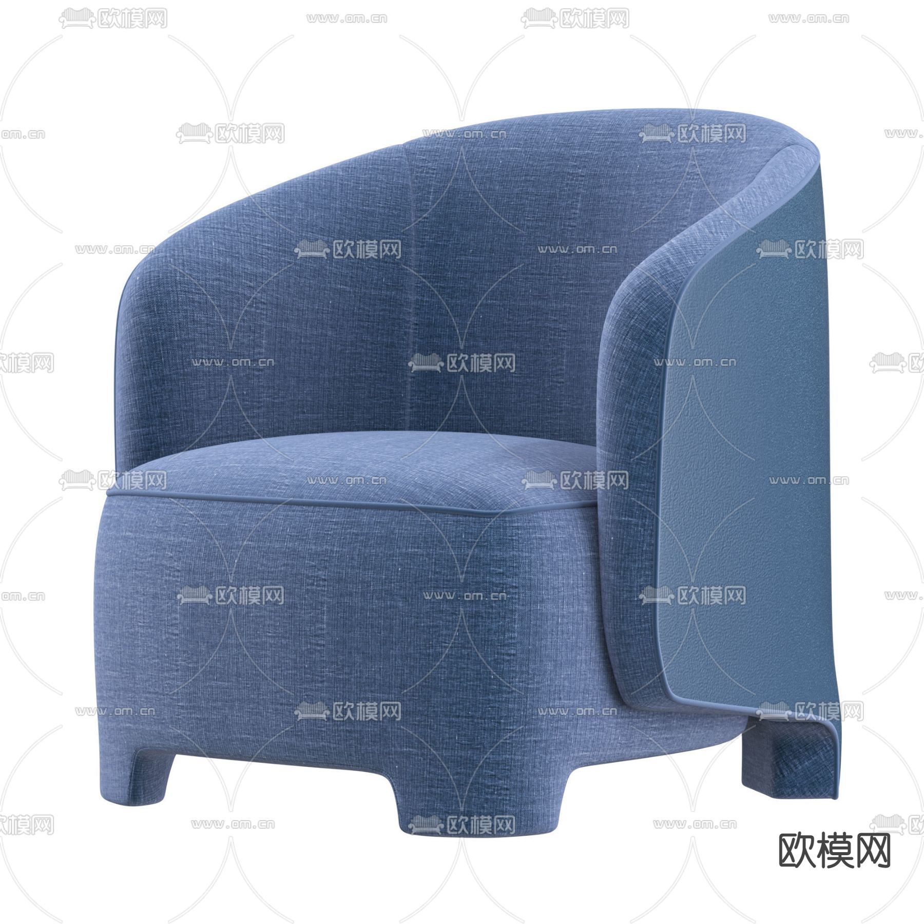 现代布艺单人沙发3d模型下载（渲染图2）