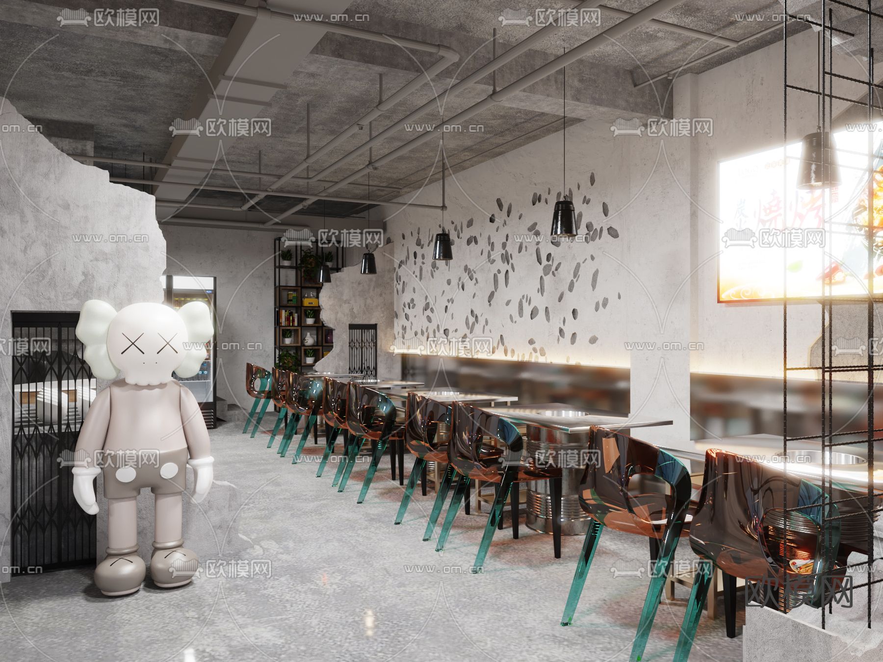 侘寂烤肉店3d模型下载（渲染图1）